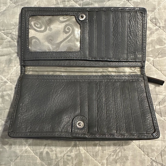 Brighton Full Sized Gray Leather Wallet - Picture 5 of 6